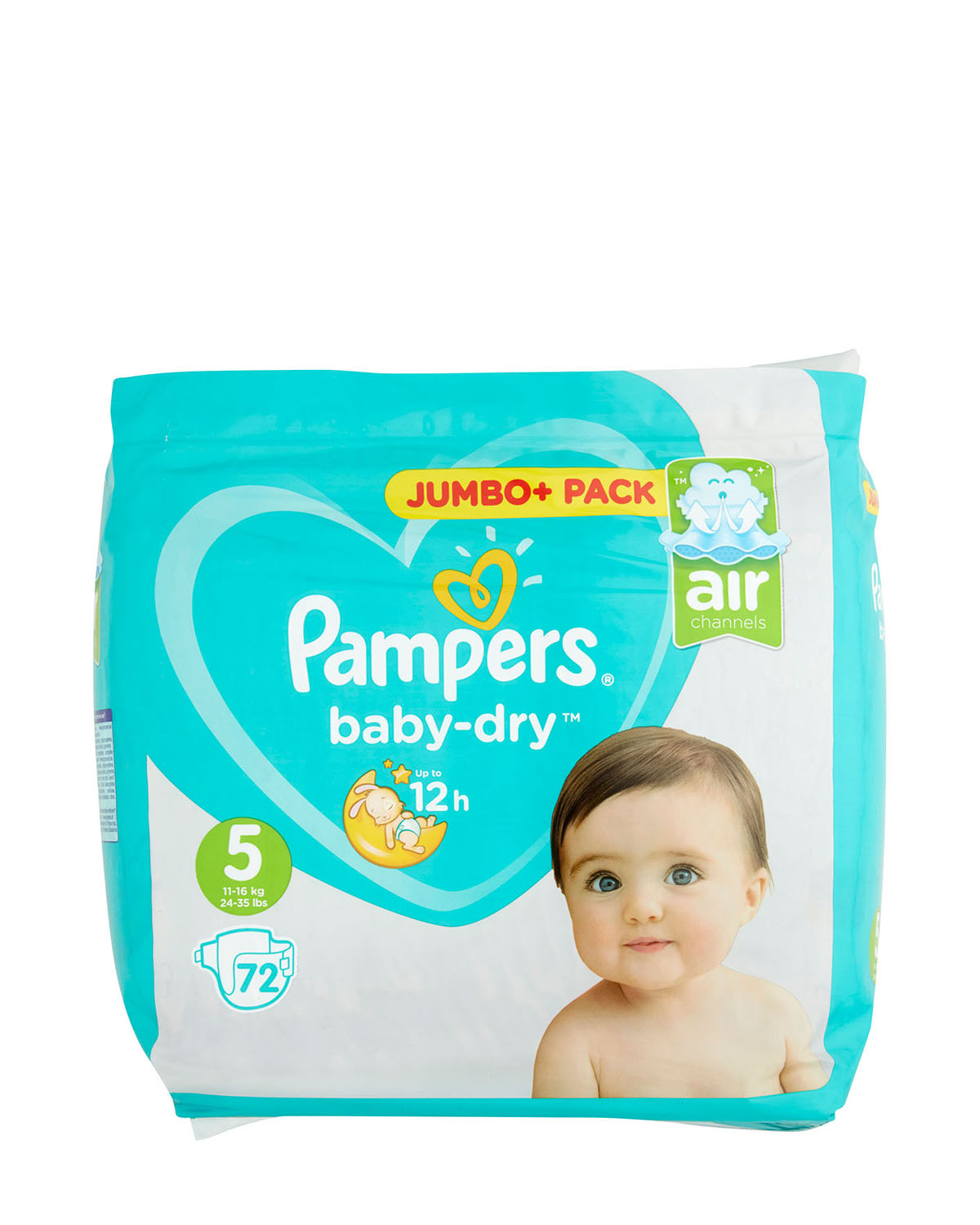 Pampers Baby Dry Jumbo Plus Size: 5 - 72 Nappies